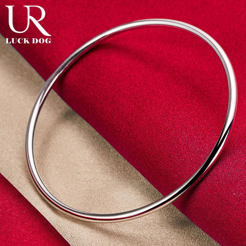 925 Sterling Silver Fashionable 3mm Smooth Bracelet Fashionable Wedding Jewelry