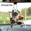 3 Types Fashionable Cat Car Decor, Perfect for Car Interior, Funny Home & Office Decoration, Suitable for Car Rearview Mirror & Home Decor
