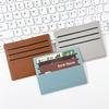 Women's Slim Stitched PU Leather Card Holder with 4 Slots