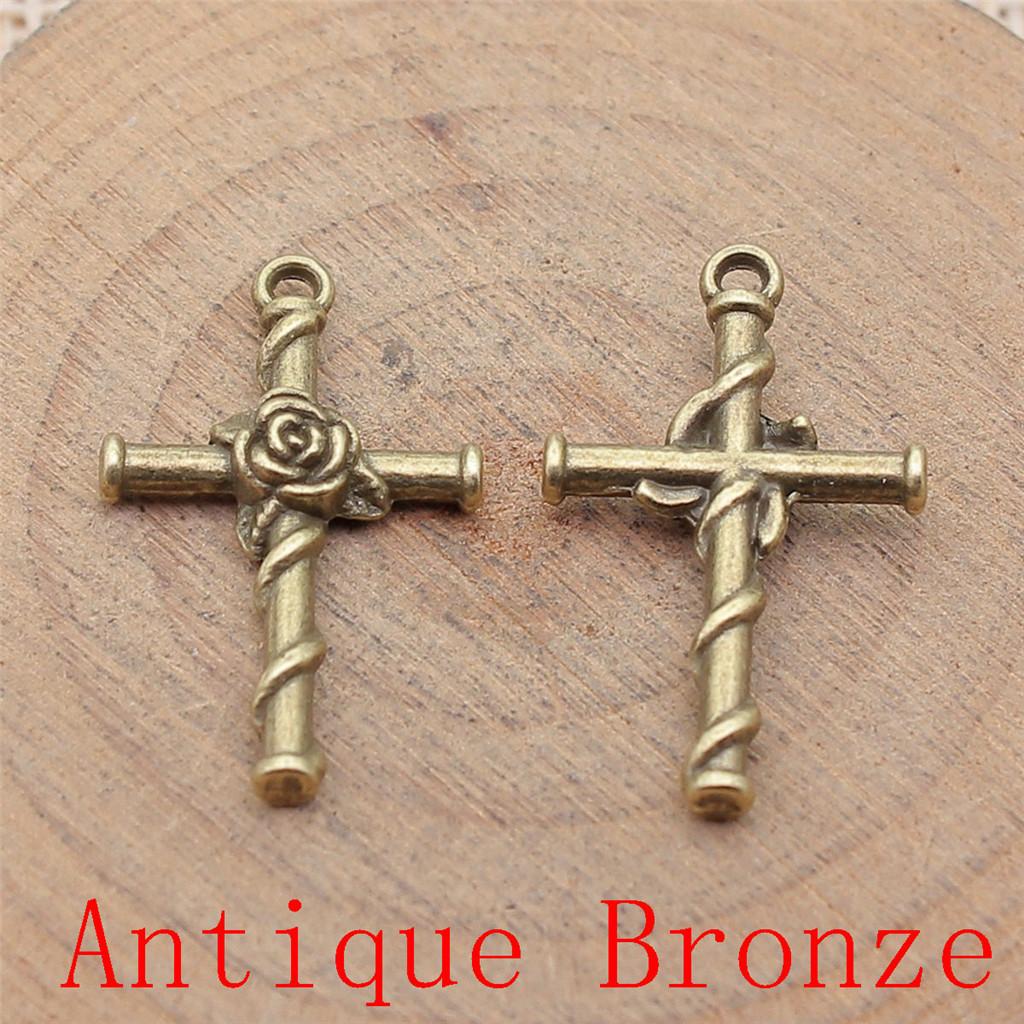 Heart Cross Shaped Charms Pendant For Bracelet Necklace Jewelry Making Craft Findings