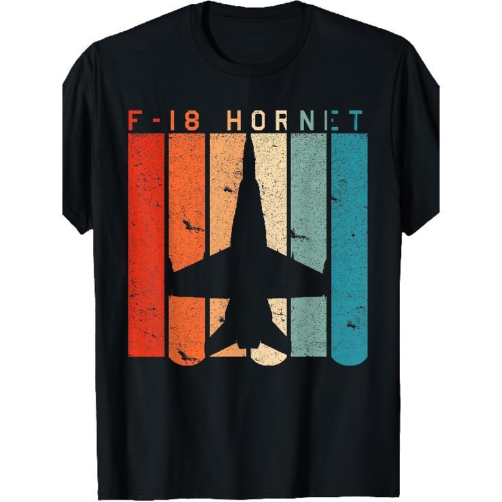 F-18 Hornet Jet Fighter Retro Vintage T-Shirt T-Shirt Stylish Perfect for Home|Outdoor|Work|Gifting (Birthdays|Mother'S Day|Valentine'S Day) All