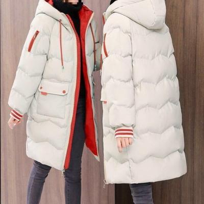 Зимнее хлопковое пальто большого размера для женщин в корейском стиле, свободное, осенне-зимнее, женская хлопковая куртка средней длины с утолщением