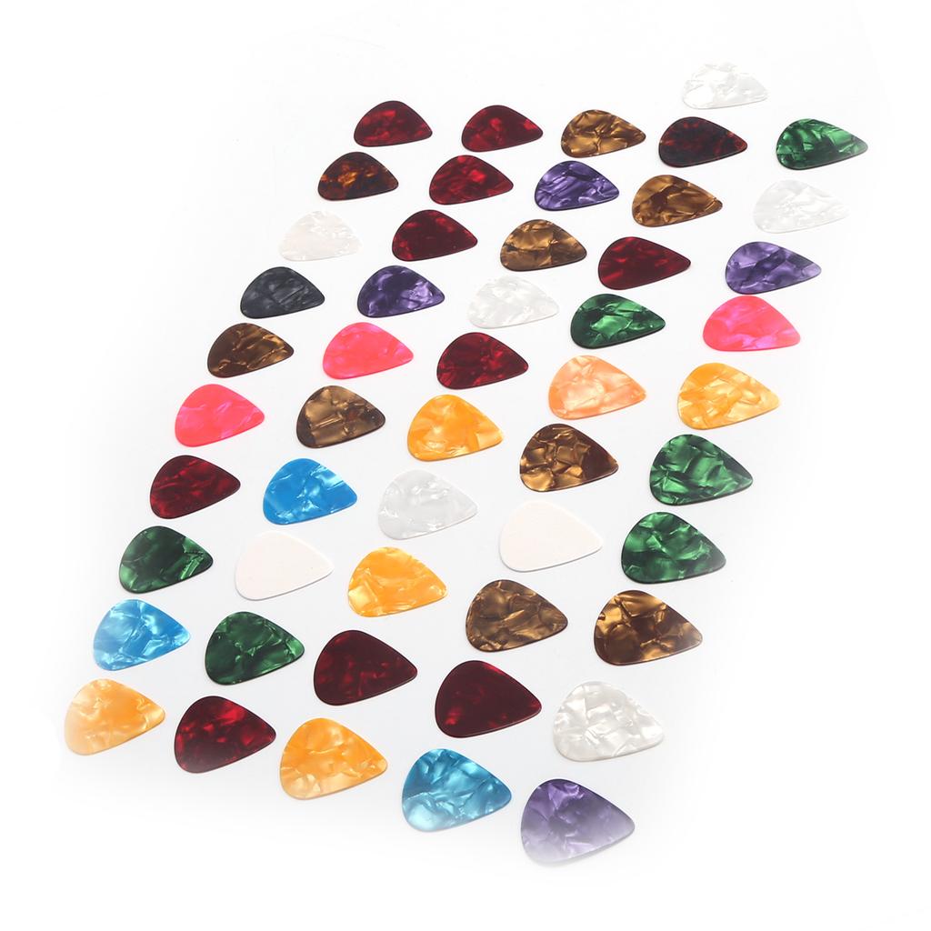 Guitar Pick Celluloid Portable UltraThin Light Performance Accessories for Teenager(50Pcs )