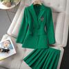 Женский костюмный набор Весна Осень Костюм с длинным рукавом Пиджак Топ+Юбка Приталенный Темпераментный Комплекты одежды из двух предметов