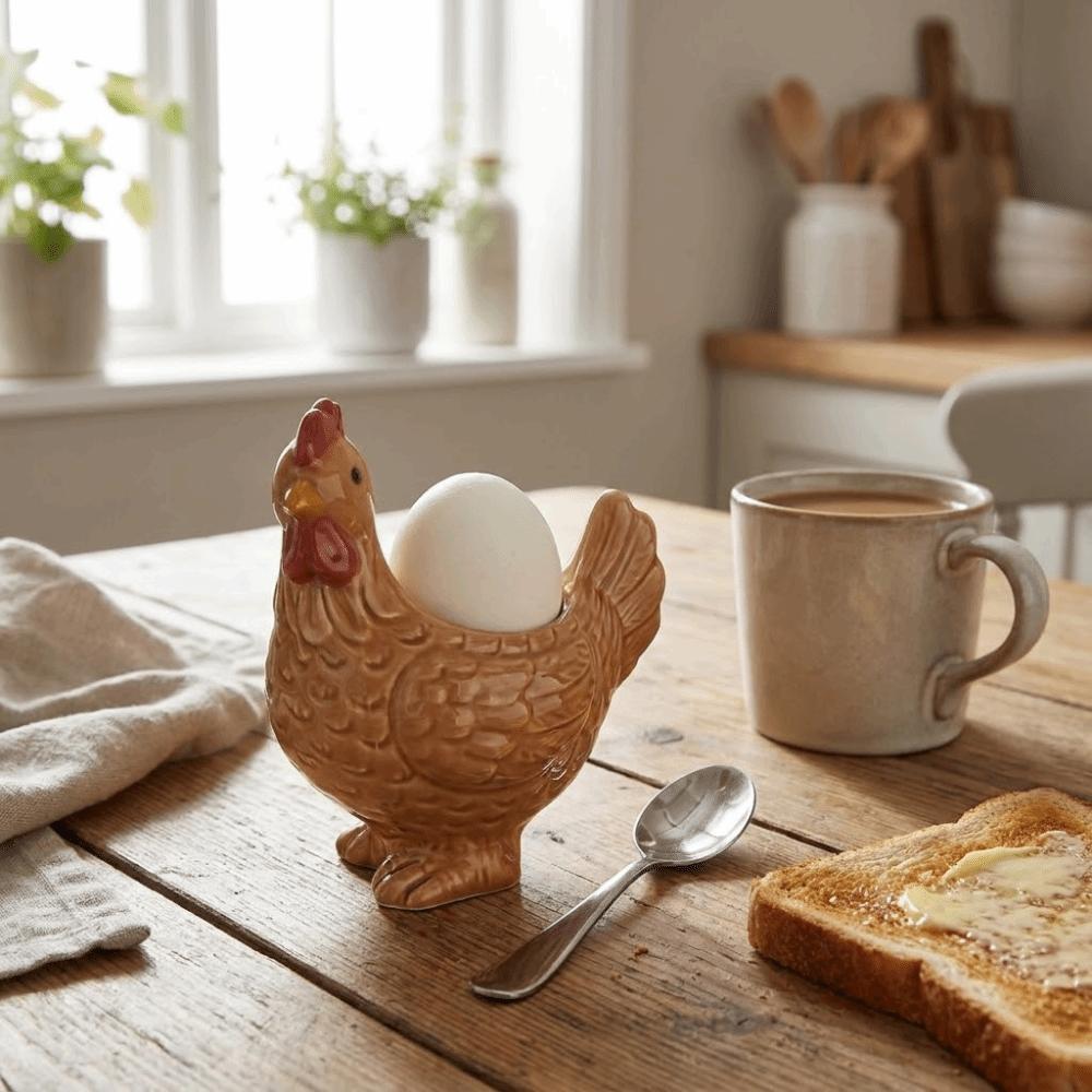 Chicken Shape Ceramic Egg Cup Cartoon 3D Chick Egg Cup Cute Boiled Egg Stand Tabletop Display