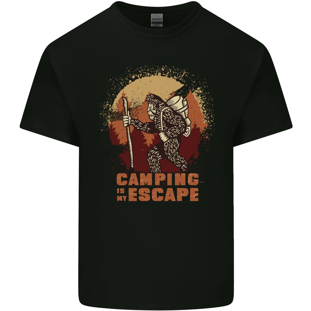 Bigfoot Camping is My Escape Funny Unisexs Light Cotton TShirt