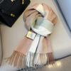 Winter Fashion British Pure Wool Scarf Women's Warm Long Thickened Fringed Scarf Couple Shawl Versatile