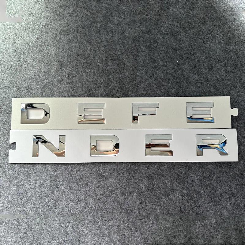 3d ABS Logo Defender Letters Car Front Hood Emblem Trunk Decal For Land Rover Defender Sticker 2020 2021 2022 2023 Accessories HY1