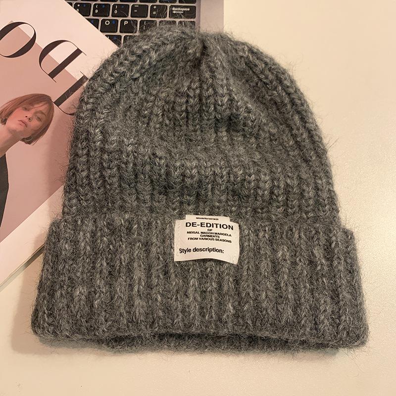 Осенне-зимние шапки женские большой окружности головы вязаные шапки модные универсальные шерстяные шапки флисовые наушники теплые холодные шапки