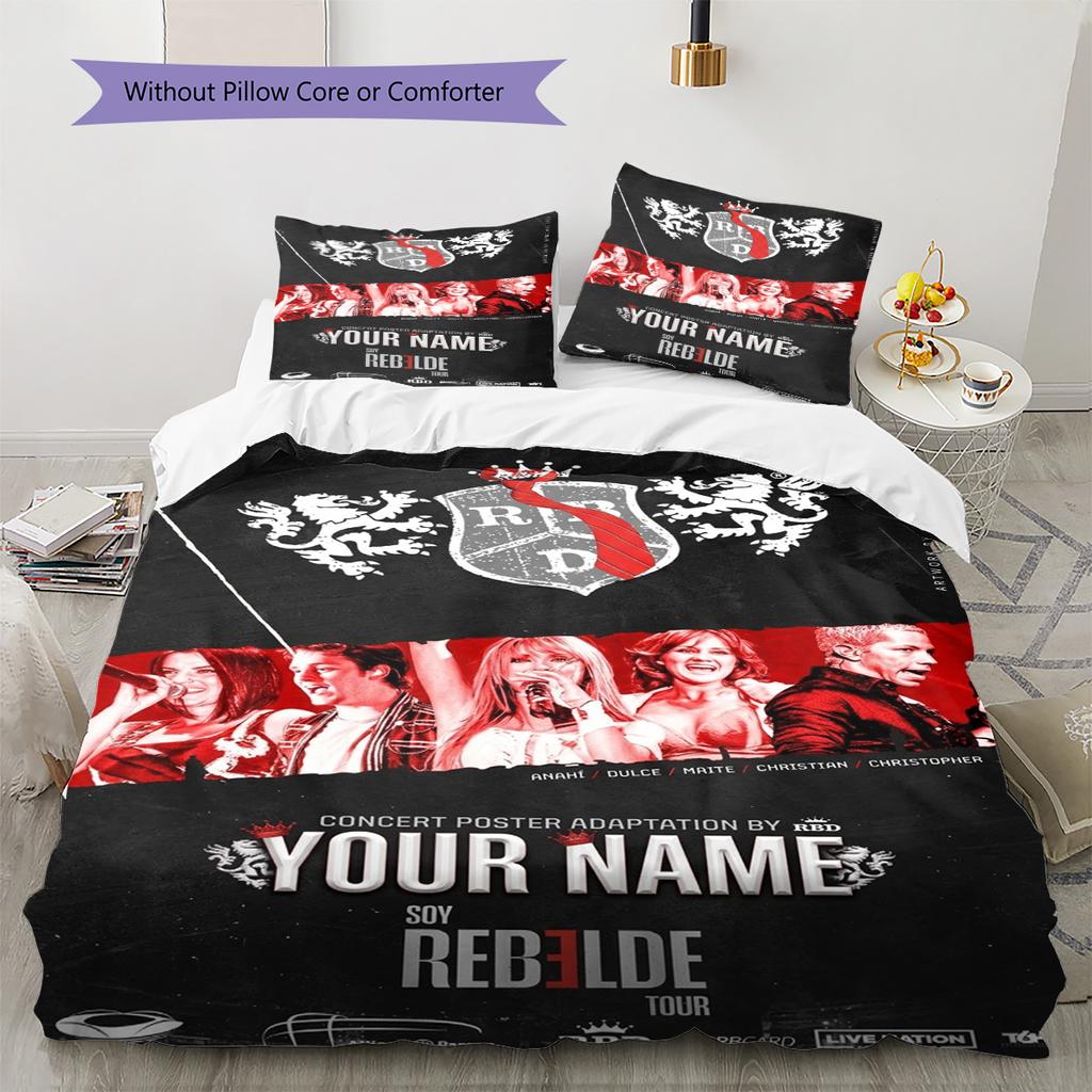 Name Custom RBD Band Pattern Bedding Set Quilt Cover Pillowcase Home Decor Gift (1 * duvet cover + 2 * pillowcase, without core)