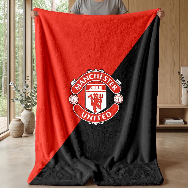 Manchester United FC Soft Flannel Fleece Blanket Lightweight Cozy Warm Throw Blanket For Sofa Bed Home Decor