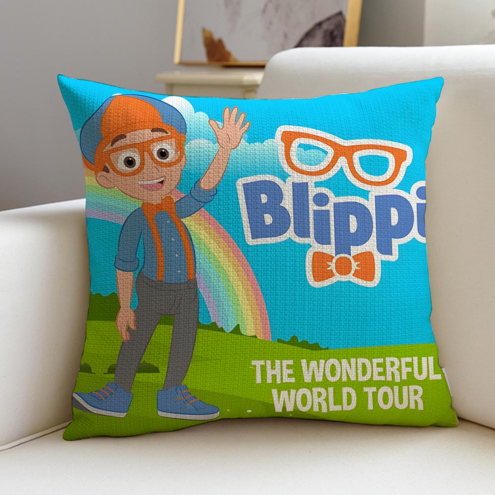 Cheerful BBlippiS Cushion Cover Breathable and skinfriendly linen pillowcase square removable and washable cushion