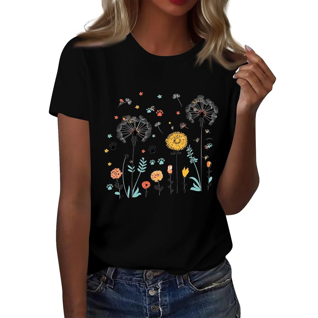 Женская мода повседневная футболка с круглым вырезом и короткими рукавами, топ, футболка, топ