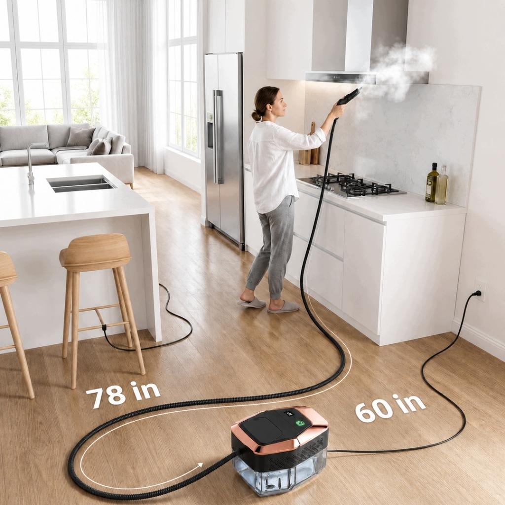 Pressure Steam Cleaner and Mop for Windows and Upholstery - 5 Bar