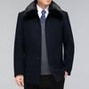 Middle-aged and Elderly Men's Short Cashmere Coat Daddy's Winter Plush Woolen Windbreaker Lapel with Fur Collar Coat