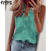 Women's Fashion Casual Summer Spring Solid Color Print Sleeveless V-Neck Blouses & Shirts
