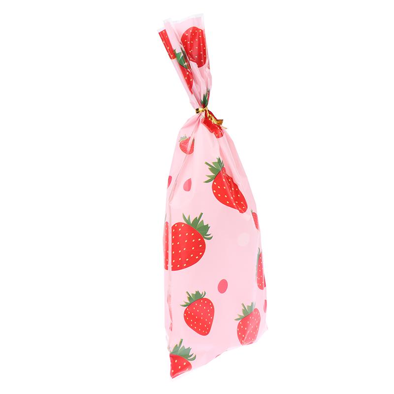 50Pcs Pink Strawberry Party Candy Gift Bags Snack Packing Bag Wedding Party Gift Bag Kids Girls Birthday Supplies Baby Shower