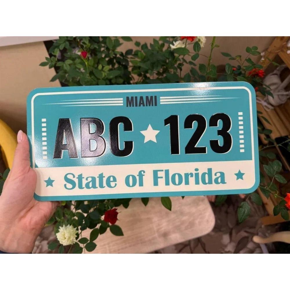 U.S. License Plate, U.S. Car License Plate, Metal, 15x30 Cm.