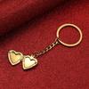 2Pcs DIY Photo Hold Keyring Charms Stainless Steel Keychain Funny Heart Album Keychain  Gifts