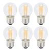 6Pcs G45 E27 LED Light Bulb Transparent Dimmable Filament Bulbs for Chandelier Table Lamps Warm