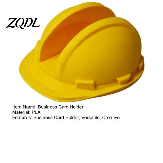 Engineering Themed Gift Business Card Holder, 3D Print Construction Helmet Design Desktop Storage for Notes Organizer, Eco Friendly PLA Stand