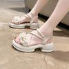 Sandal Girl 2025 New Summer Wear Exquisite and Beautiful Fairy Style with Skirt Flower Platform High-heeled Sandals