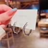 Серебряные серьги в форме витого круга в корейско-японском стиле S925: Минималистичный холодный стиль для женщин