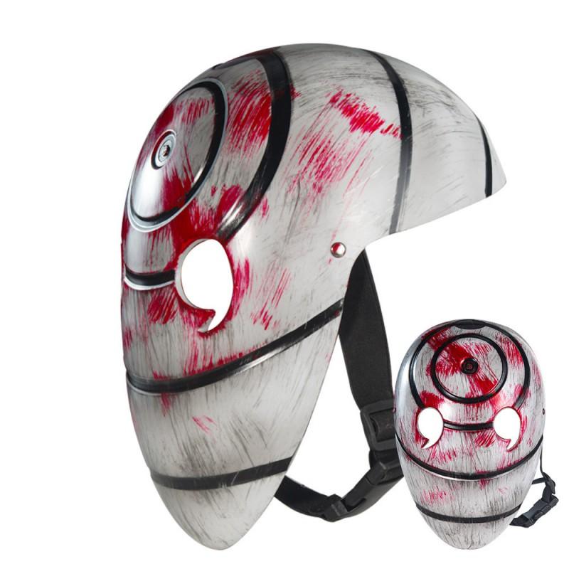 LED Light-Up Naruto Cosplay Mask Tobi Obito Madara Sharingan Full Face Costume Accessory Party Halloween