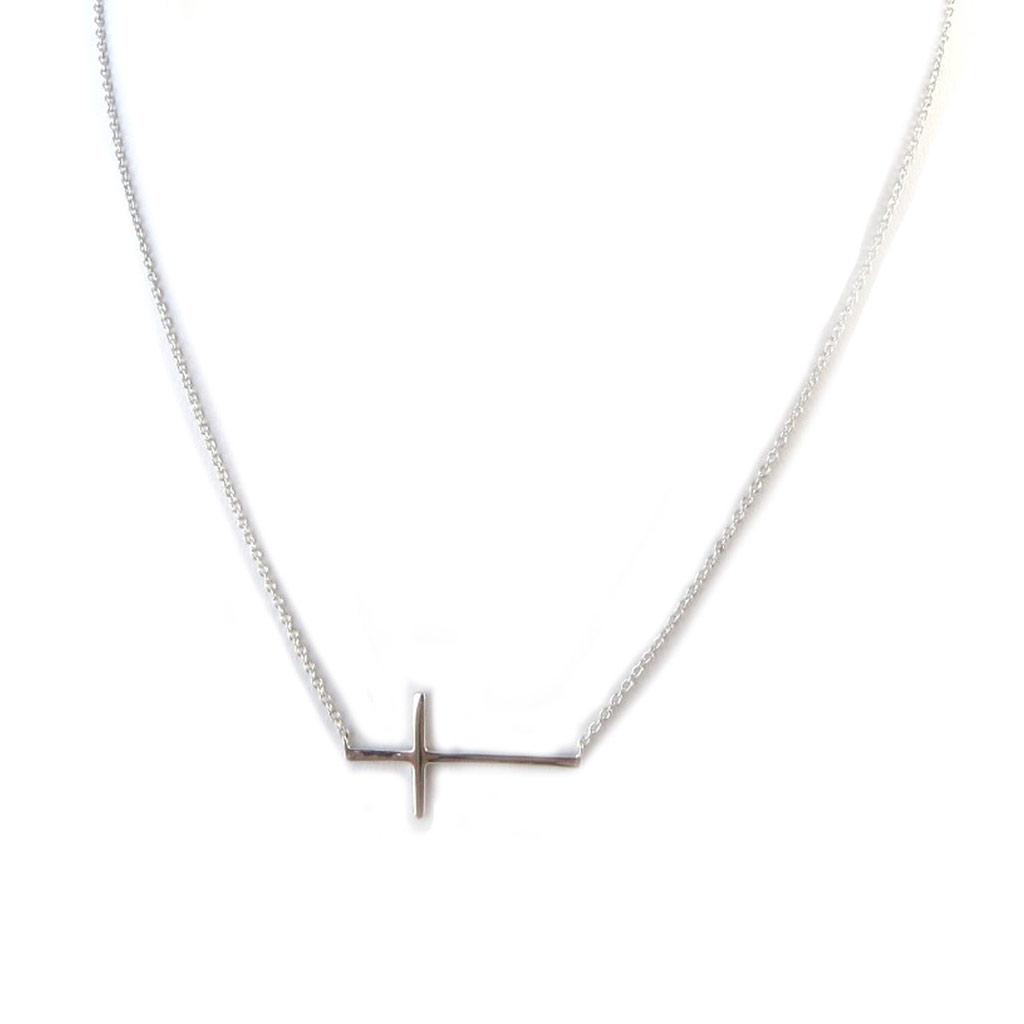 Les Trésors De Lily [N6864] - Silver 'Cross' Necklace (rhodium-plated) - 22x17 Mm