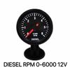 2-дюймовый 52-мм тахометр для дизельного автомобиля, 0-6000 об/мин, 12 В, автомобильный датчик