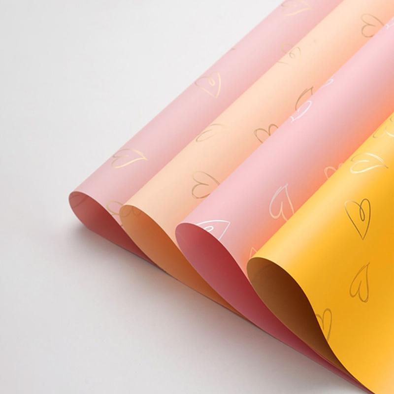 20 листов цветочной упаковки, водонепроницаемая подарочная упаковочная бумага, пластиковая бумага с принтом любви