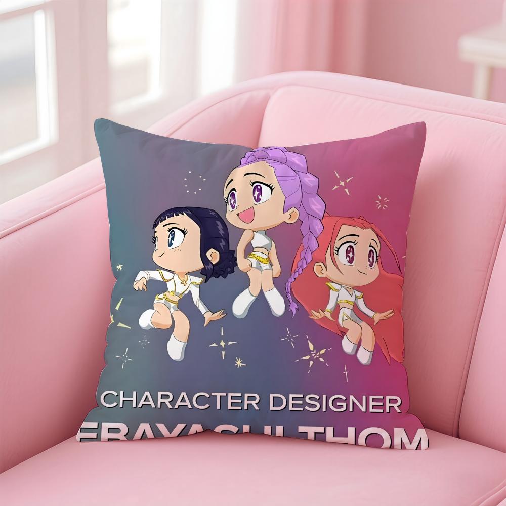 Anime K-pop Demon Hunter Cushion Cover Comfortable Reversible Pillow Cover Ideal for Car Sofa Bedroom & Beyond