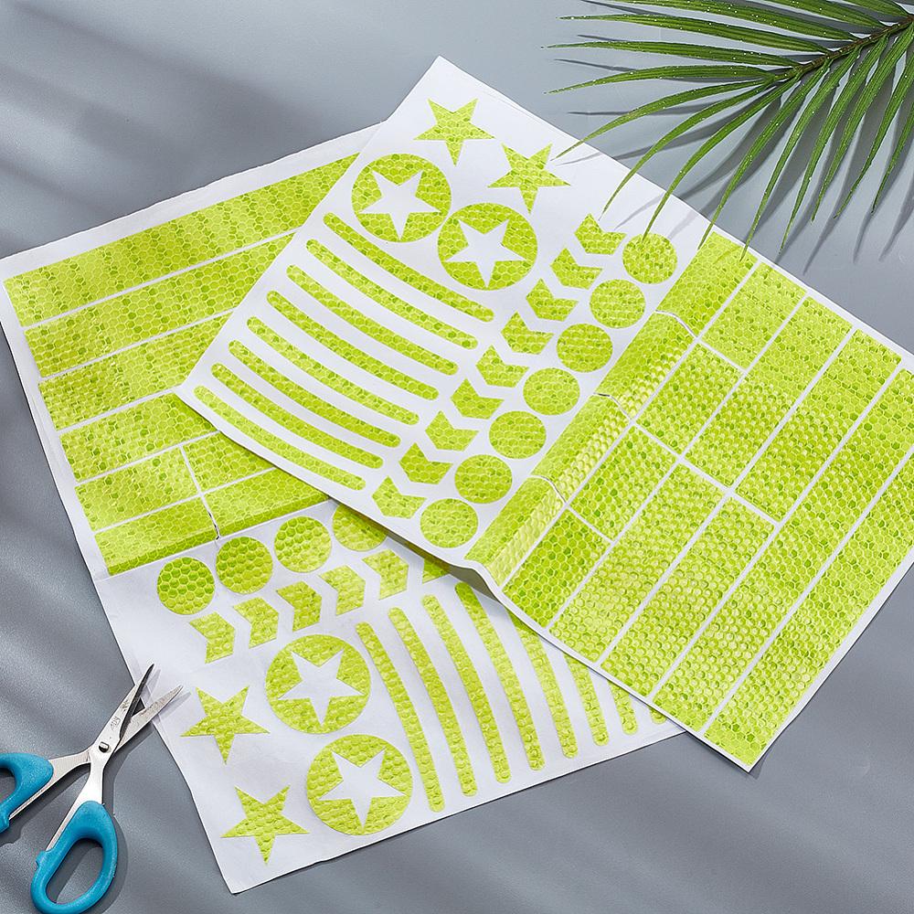 2pcs Waterproof PET Plastic Reflective Stickers Motorcycle & Bicycle Decoration Yellow 320x210x0.1mm