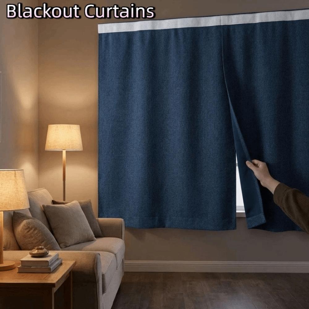 Self-Adhesive Blackout Curtains Light Blocking Sun Shield Curtain Minimalist Window Shade Nursery