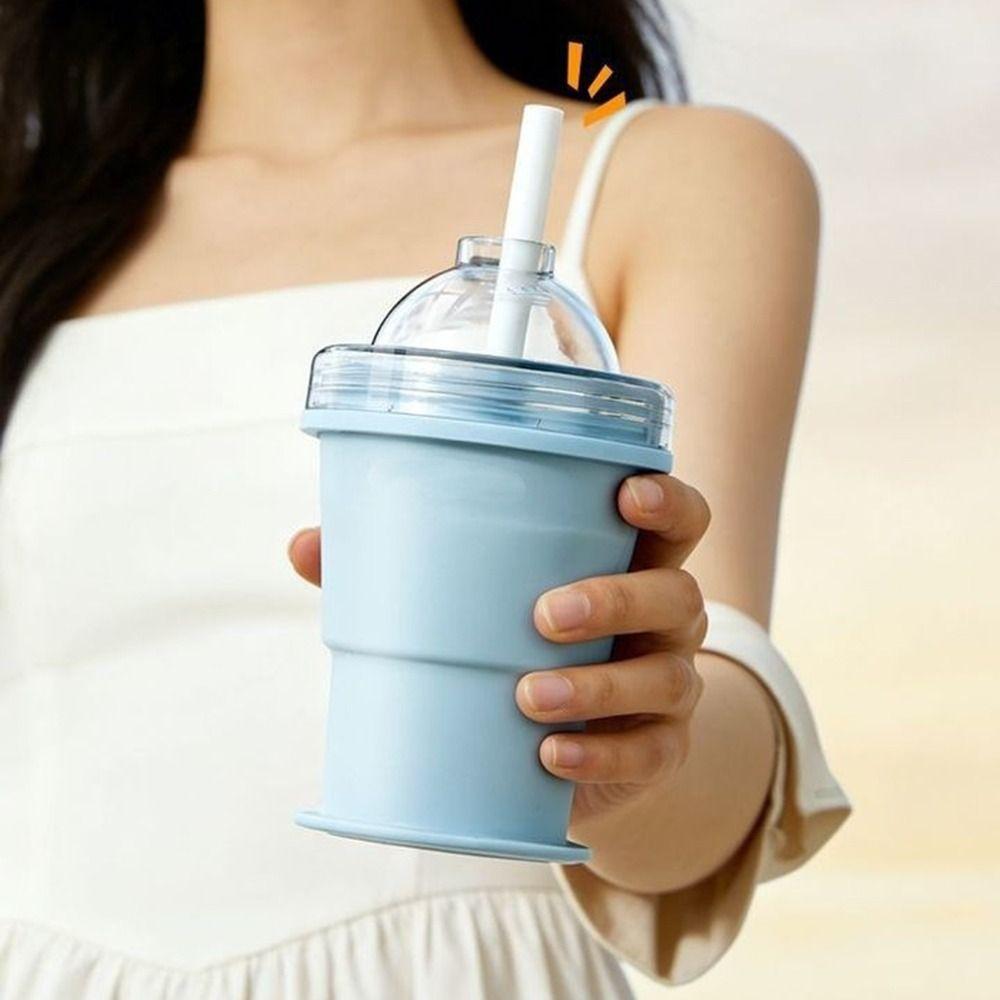 Leak-Proof Ice Cube Water Bottle Easy To Demold Ice Kettle Silicone Collapsible Mug Outdoors