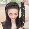 Pearl Twist Braid Hair Band For Women Toothed Non-slip Hair Hoop Designer Elastic Headband Fashion Braids Hair Accessories Girls