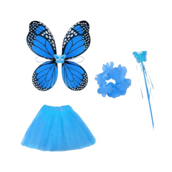1 Set Butterfly Wing Porch Goose Costume Set Adjustable Size Fairy Wings Tutu Skirt Wand Flower Crowns Set Pet Outfit Garden