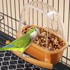 Birds Cage Hanging Feeding Cup No Mess Birds Feeder Box Plastic Food Water Dispenser Bowl for Parrot Cockatiel Small Birds