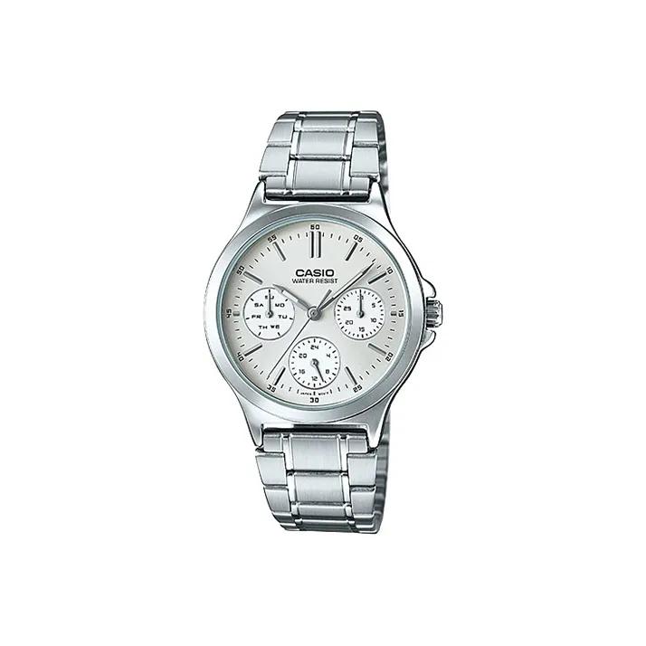 CASIO STANDARD DRESS 3 Eye Quartz Movement Stainless Steel Strap Watch Women's Watch White Dial (Unisex) Japanese Korean Watches