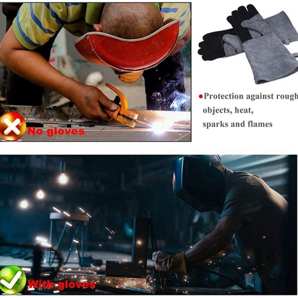 Cotton 932°F Grill Heat Resistant Flame Retardant Safety Glove Long Sleeve Welding Gloves BBQ Glove