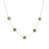 Gold Plated Stainless Steel Multicolor Flower Crystal Jewelry Set (necklace + Earrings) for Women