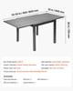 Expandable Outdoor Patio Dining Table, 80-160cm Rectangular Backyard Bistro Tables for 4-6, Aluminum Frame Metal Steel Slat , All-Weather Large