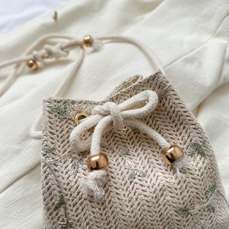 Сумки на плечо со шнурком, Повседневная летняя пляжная плетеная соломенная маленькая сумочка, Вместительные сумки кроссбоди