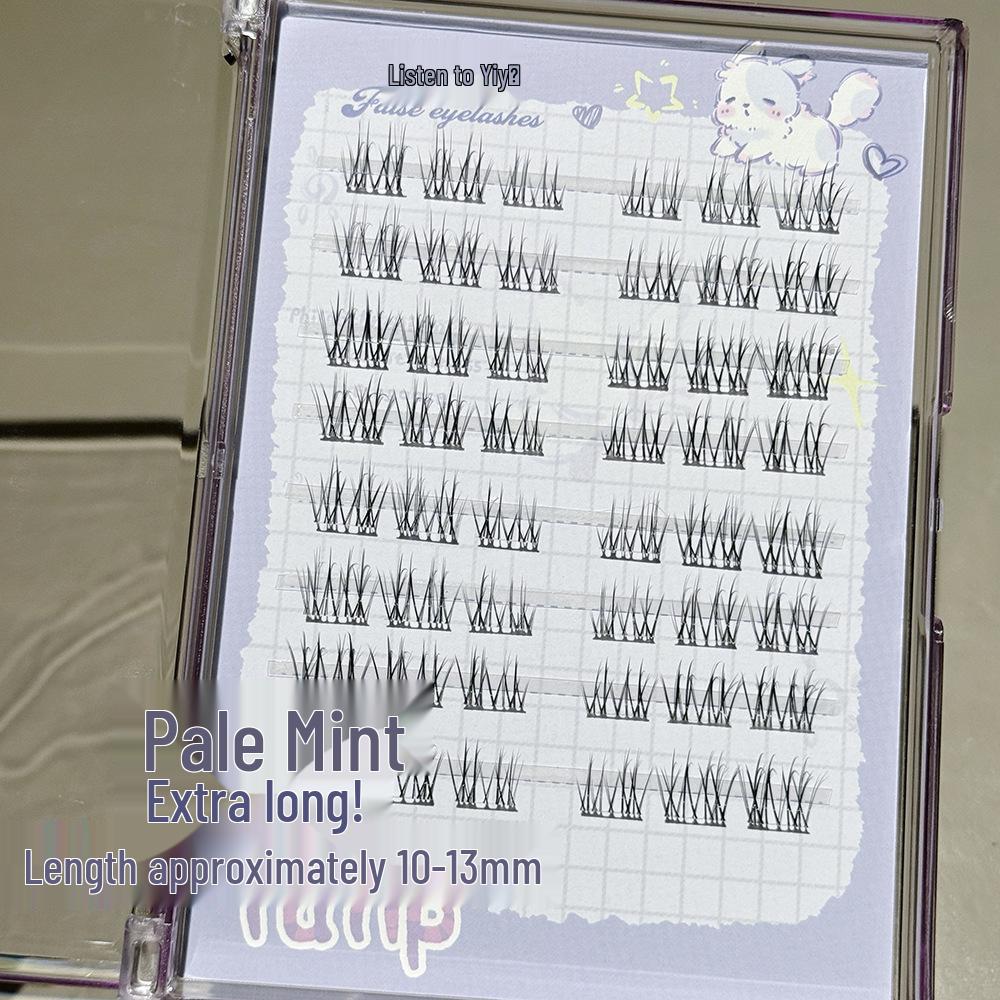 Мятная Фея Натуральные Японские Накладные Ресницы - Легкие, Реалистичные, Подходят для Начинающих, Чистое Желание, Сегментированные для Свежего, Сетчатого Взгляда