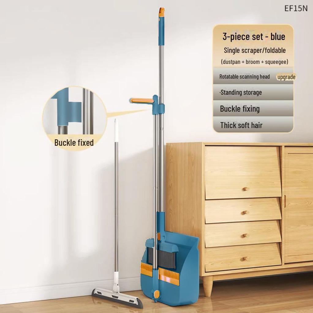 Компактный набор из щетки и совка с мягкой щетиной и функцией неприлипания волос