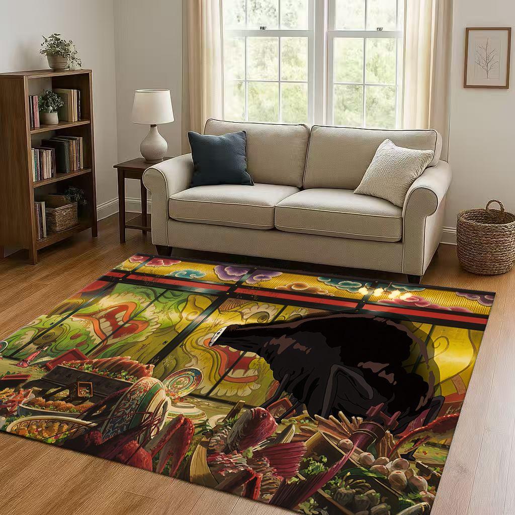 Классический мультфильм Унесенные призраками Лицо без лица Коврик для гостиной Нескользящий Мягкий ковер для спальни Детской комнаты Дивана,Домашний декор Придверный коврик