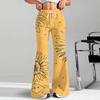 Women's Fashion Loose Drawstring Waist Floral Print Casual Sports Pants Casual Flared Pants
