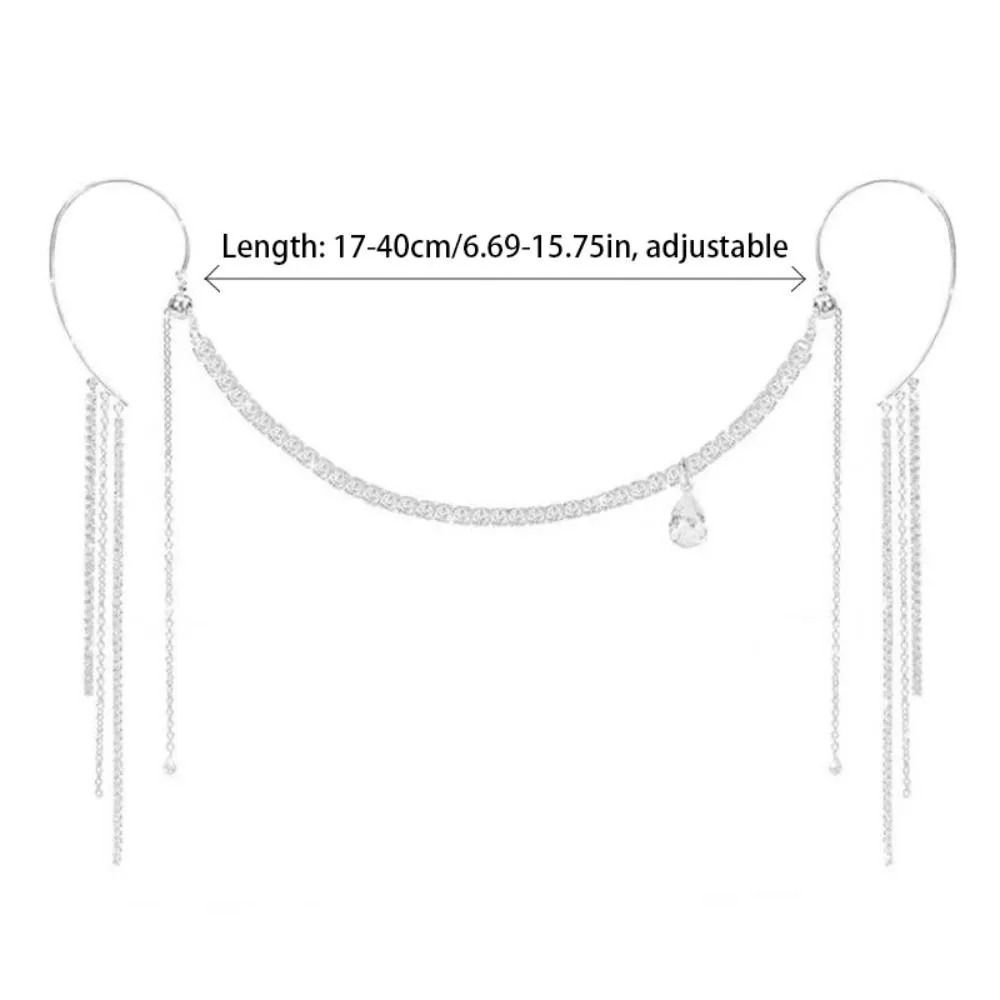 Металлические серьги-подвески со стразами, нестандартные, модные, с цепочкой для лица, ювелирные изделия, аксессуар