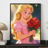 Disney Принцесса Рапунцель с красными розами Алмазная живопись Набор для творчества Ручная работа DIY Декор для дома Подарки