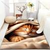 Funny Cat Sleeping Soundly In Blanket Pattern Carpet Modern Home Decor Area Rug Bedroom Living Room Bedside Sofa Floor Mat Gift